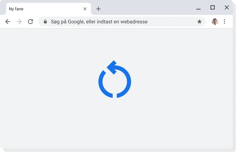 Ikon for anvendelse af opdatering i Chromes brugerflade