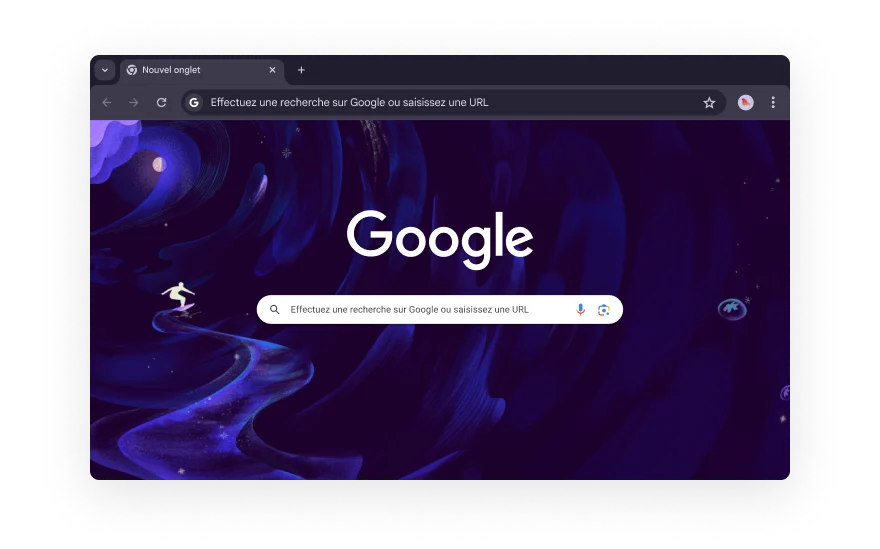 An abstract Chrome UI is surrounded by icons that represent categories for browser extensions. The icons represent Shopping, Entertainment, Tools, Art & Design, and Accessibility.