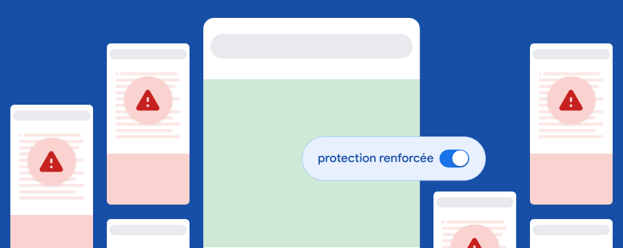 Lorsque la protection renforcée est activée, vous êtes protégé sur différents sites Web et produits Google